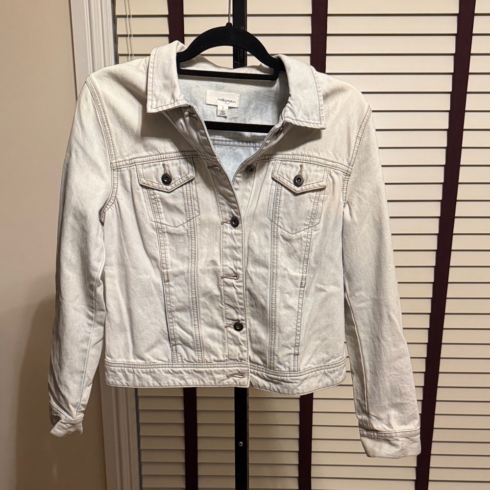 Halogen Women's Cream Denim Jacket -Size MP